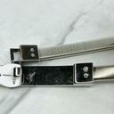 The Bar Silver Tone Coil Stretch Buckle Cinch Belt Size Medium M Photo 6