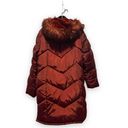 Jessica Simpson  faux fur hooded puffer parka size medium marlot maroon Photo 2