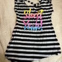 OP Junior Size 11/13 Shell yeah cotton black and white striped tunic t Photo 0