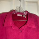 White Stag  Pink Faux Suede Long Sleeve Button Up Blouse 18/20W Photo 2