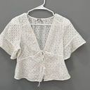 Madewell Tie-Front Top in Eyelet SOFT WHITE NWT Photo 3