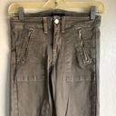 Ramy Brook  Eva Mid Rise Zip Pockets Ankle Length Skinny Sage Green Jeans 25 Photo 2