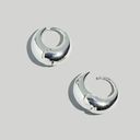 Madewell NWT  Puffy Hoop Earrings Polished Silver Photo 0