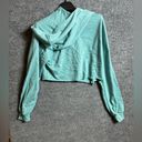 Mono B Clothing Mono B teal cropped raw hem zip up jacket - size large (L) Photo 1