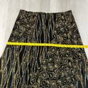 Coldwater Creek Vintage  Stretchy Midi Abstract Skirt Black Gold Blue Photo 6