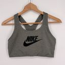 Nike  Pro Swoosh Futura Racerback Sports Bra Women’s Size Large in Gray & Black Photo 1