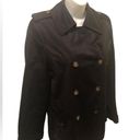 Banana Republic  Short Double Breasted Trench Coat Sz. M Black Inlined No Belt Photo 1