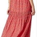 Joie  Women’s Boho Tiered Midi Dress Red and Pink Geo Print Lined size Medium Photo 1