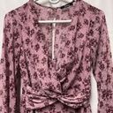 Trixxie Size Small Dress Pink Floral‎ Bell Sleeve Sheer Lined Spring BD1703 Photo 1