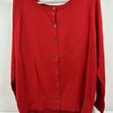 Lane Bryant  Cardigan Women sz 18 20 Red Scoop Neck Long Sleeve Button Up Sweater Photo 0