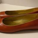 DKNY Donna Karan NY  Gold Studded Pumpkin Rust Leather Italy Flats 8.5 NWOT Photo 1