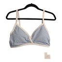 ANDIE  Cove Top Pool Blue Gingham Plaid Swimwear Bathing Suit Separates L New Photo 0