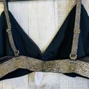 Colsie Size Medium Shimmering Golden & Black Bathing Suit Top/Bra w/adj … Photo 5