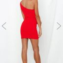 Hello Molly Red One Shoulder Dress Photo 2