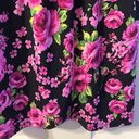 belle du jour  Black Purple Floral 3/4 Sleeve Dress Small Photo 1