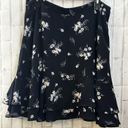 The Loft  Navy Blue Mini Ruffle Floral skirt  Sz 10 Photo 1