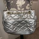 Bueno  Silver Quilted Crossbody Purse FLAW DONATING SOON Photo 2