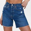 Levi's Premium 501 Mid Thigh Distressed Denim Jean Shorts: Charleston Picks Wash Photo 0