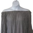 Beach Lunch Lounge Grey Off Shoulder Striped Blouse size medium Photo 10