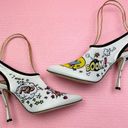 Dolce & Gabbana  Graphic-Print Slingback Pump EU 37 US 7 White High Heel Stiletto Photo 6