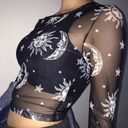 Women Mesh Long Sleeve See Through Top Photo 3