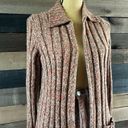 Rena Rowan 90s Orange Knit  Long Zip-Up Collared Cardigan Sweater Size Small Photo 9