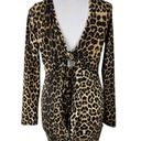 None Womens Junior's XL Cheetah Print Reversible Mini Dress Tie Up Animal Printed Photo 0