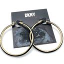 DKNY  Enamel Hoop Earrings in Gold/Black MSRP $38 NWT Photo 1