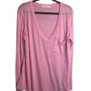 Free People  We The Free Betty Long Sleeve Tee Pink Slouchy Deep Scoop Neckline M Photo 3