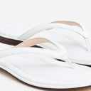 J.Crew  Menorca Thong Sandals Flip Flops 7 White Padded Leather Slip On Casual Photo 0