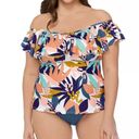 Raisin's  Tankini Bathing Suit Top 18W Tortuga Flounce Swim Padded Cup Wire Free Photo 5