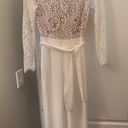 Misha Collection White Lace Jumpsuit, Bridal Photo 4