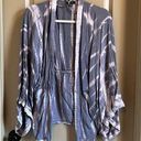 Sim & Sam Blue Tie Dye Open Front Kimono Photo 0