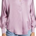 Vince  Silk Shaped Collar Popover Blouse Top Vervain Purple Lilac Size XS NEW Photo 3