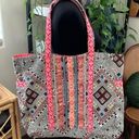 Handmade NWOT Multicolor Boho Aztec Tapestry Weekend Market Shoulder Travel Tote Bag Photo 0