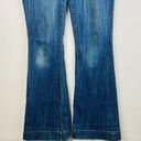 Seven 7 Medium Wash Sexy Flare Mid Rise Jeans Trouser Hems Women's Size 27 Photo 2