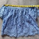 EXPRESS EUC  Light Blue Off the Shoulder Lace Top, Size Extra Small Photo 6