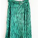 INC  belt print green black midi skirt animal print Size 2 NWT Photo 1