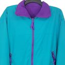 Cabin creek  Vintage Reversible Zip Up Light Teal Purple Oversized Jacket Size M Photo 3