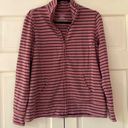 L.L.Bean  Women's Ultrasoft Sweatshirt Full-Zip Mock-Neck Jacket Orchid Stripe Photo 1