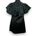 Zac Posen ZAC  Black Flutter Neckline Dress Photo 1