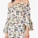 MISA Los Angeles  Amal Off the Shoulder Floral Print Ruffle Sleeve Mini Dress Photo 0