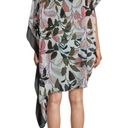 DKNY  ​Leaf-Print Asymmetric Black Floral Leaf Swim Cover Up Large X-Large NWT Photo 1