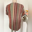 W5 Short Sleeve Multicolor Striped Front-Knot T-Shirt Photo 6