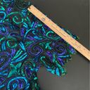 Laurence Kazar VTG  7X 100% Silk Sequin Beaded Blouse Peacock Green Blue Evening Photo 10