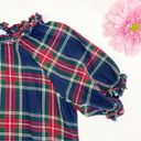 Hill House  The Katherine Nap Dress Navy Blue Tartan Plaid Ruffle Mini Shift Photo 6