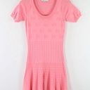 See By Chloe  Jacquard Bubble Scoop Neck Short Sleeve Sweater Dress Photo 0