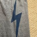 Aviator Nation Grey  Sweatpants With Blue Bolt Photo 0