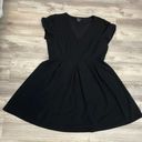 City Chic Black Short Bow Sleeve Midi V-Neck Pleated at Waist Dress Size 20 Photo 4