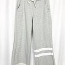 Sundry  Striped Ankle Flare Sweatpants Lounge Raw Hem: Heathered Grey/White Photo 2